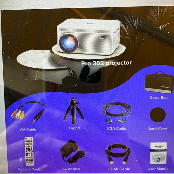 Bigasuo upgrade HD Bluetooth Projector Built in DVD Player Mini Video Projector - Picture 6 of 7